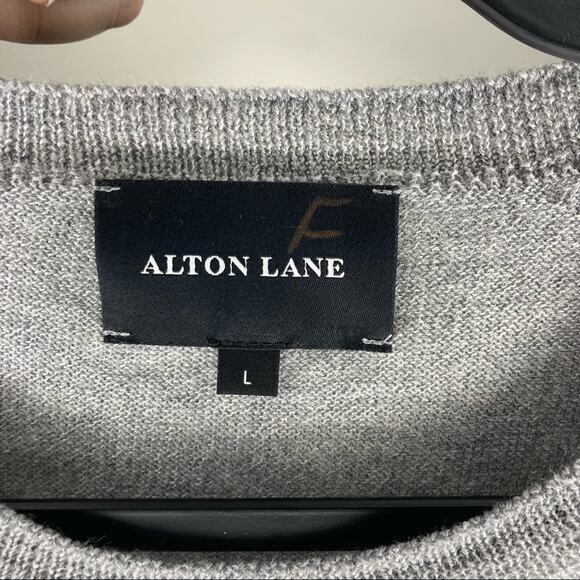 ALTON LANE 100% Merino Wool Gray Crew Neck Sweater Large - Picture 3 of 4
